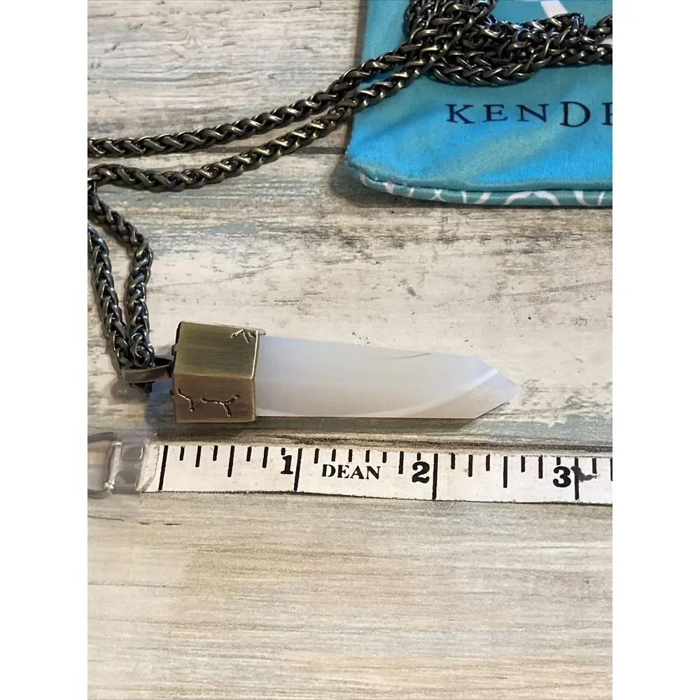 Kendra Scott Jayce Necklace White Agate Crystal Stone 34